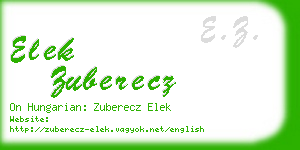 elek zuberecz business card